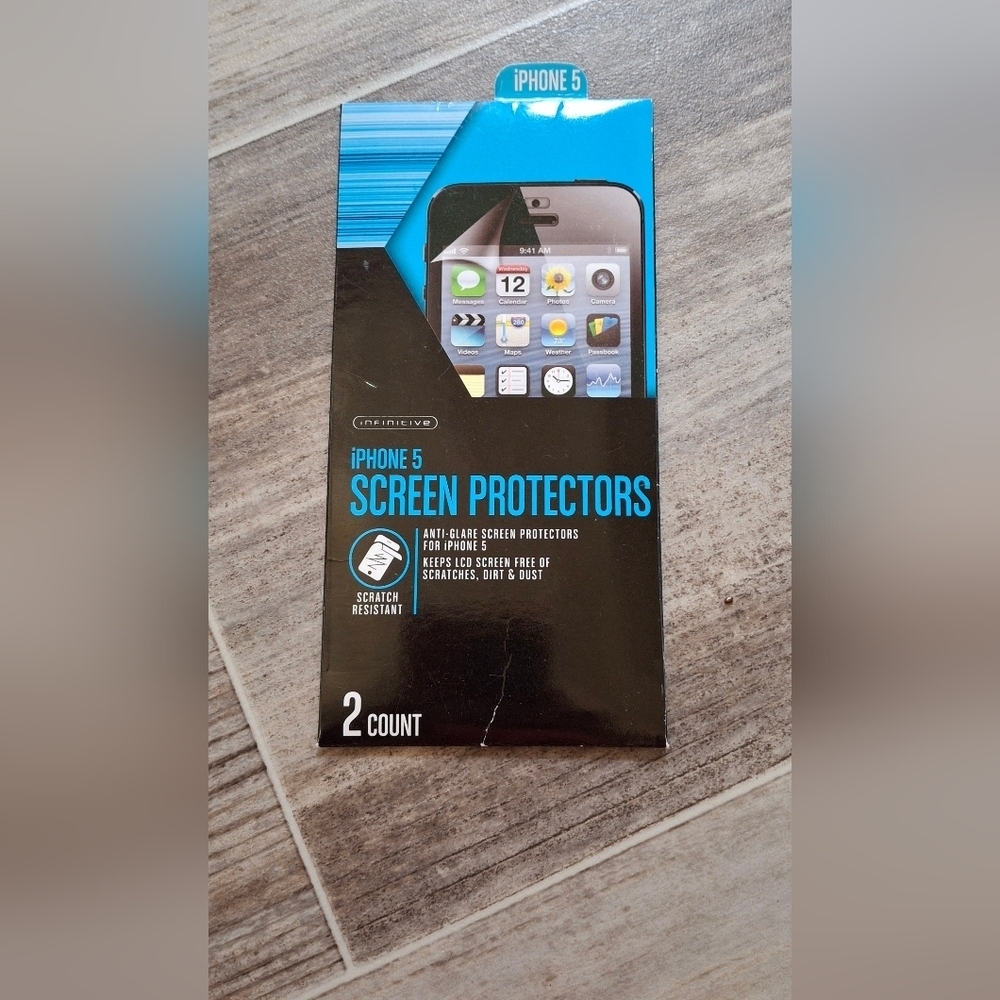 Cell phone screen protectors, for iPhone 5, anti-glare screen protection, 2-pack